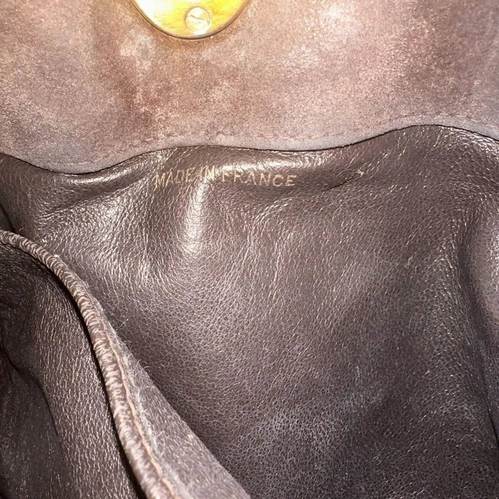 CHANEL Dark Brown Quilted Tote with Gold Chain